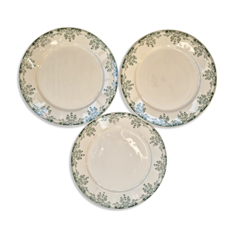 Lot de 3 assiettes terre de fer Mignon de U & Sarreguemines