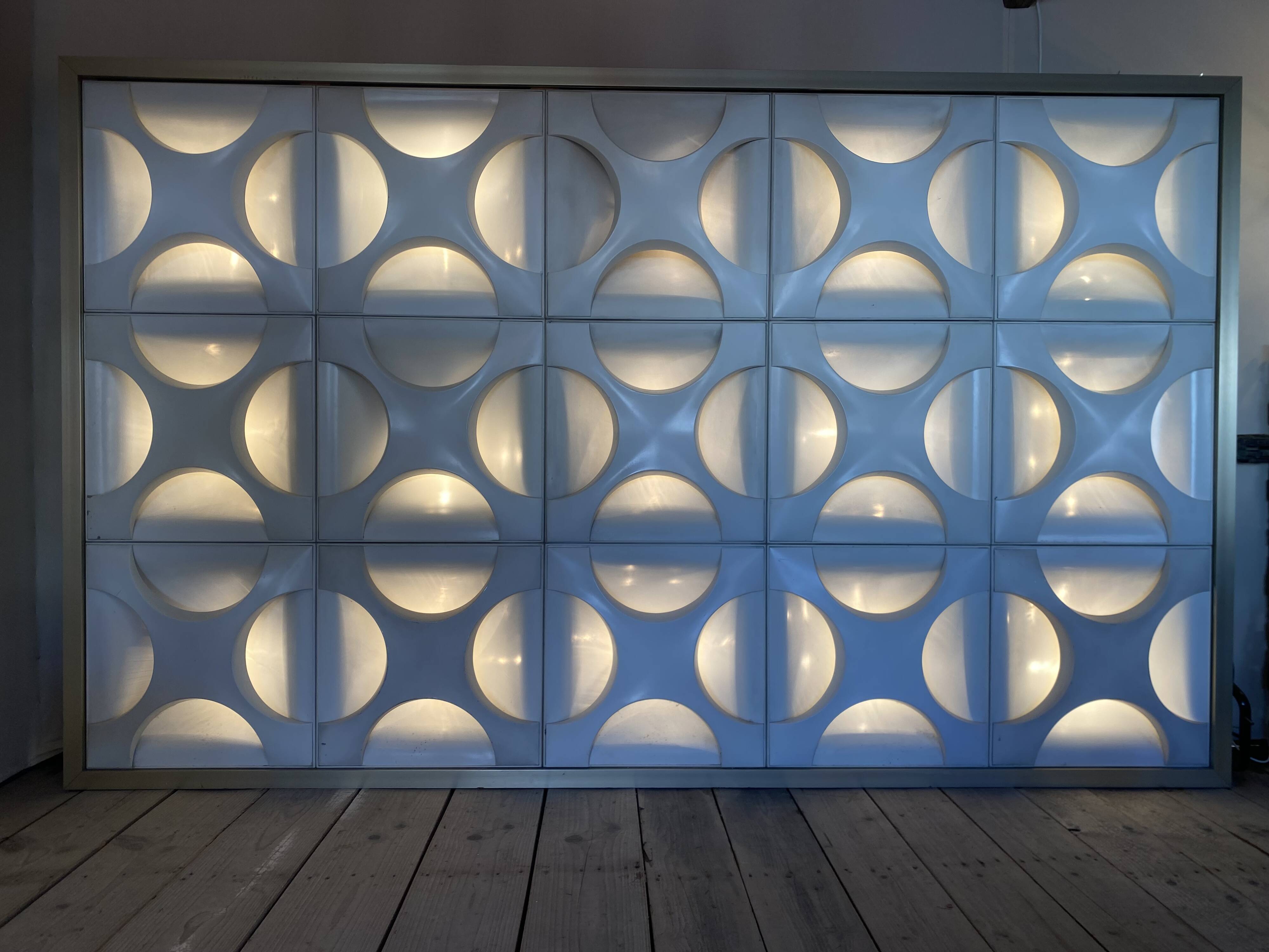 Decorative light panels. Oyster light by Rolf Krüger, 1960s, Set of 15