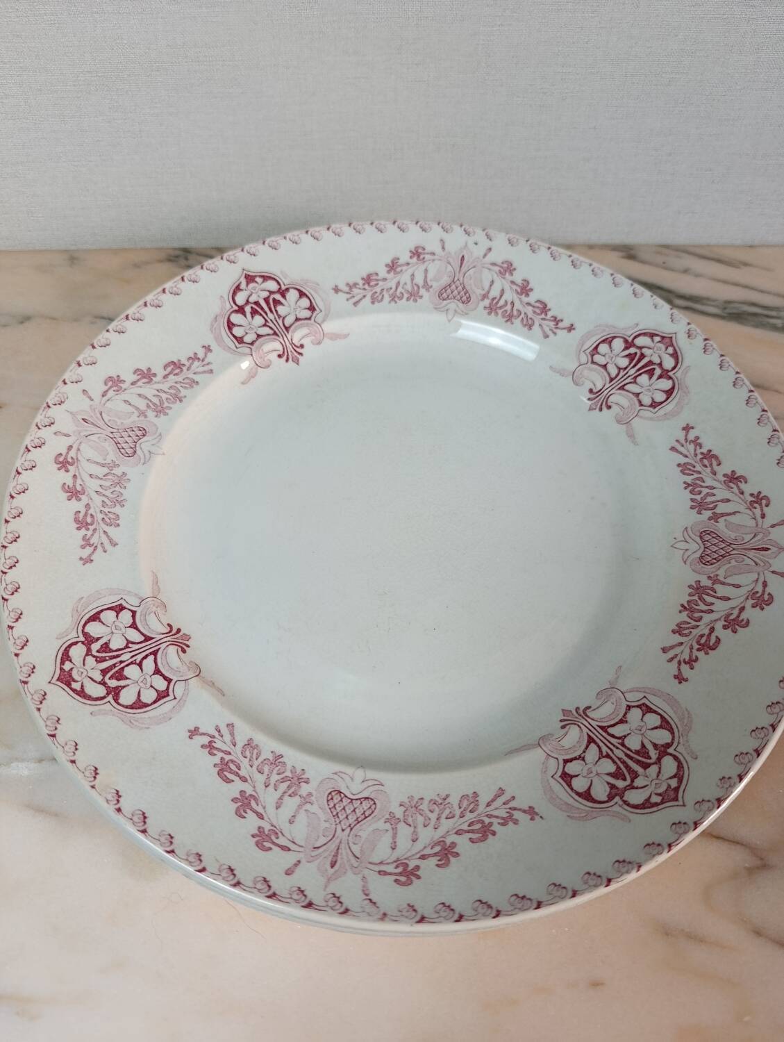 Set of 2 round dishes Lunéville Sébastopol With Lions in Earthenware