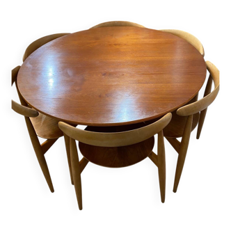 Table and 6 chairs Heart Hans Wegner