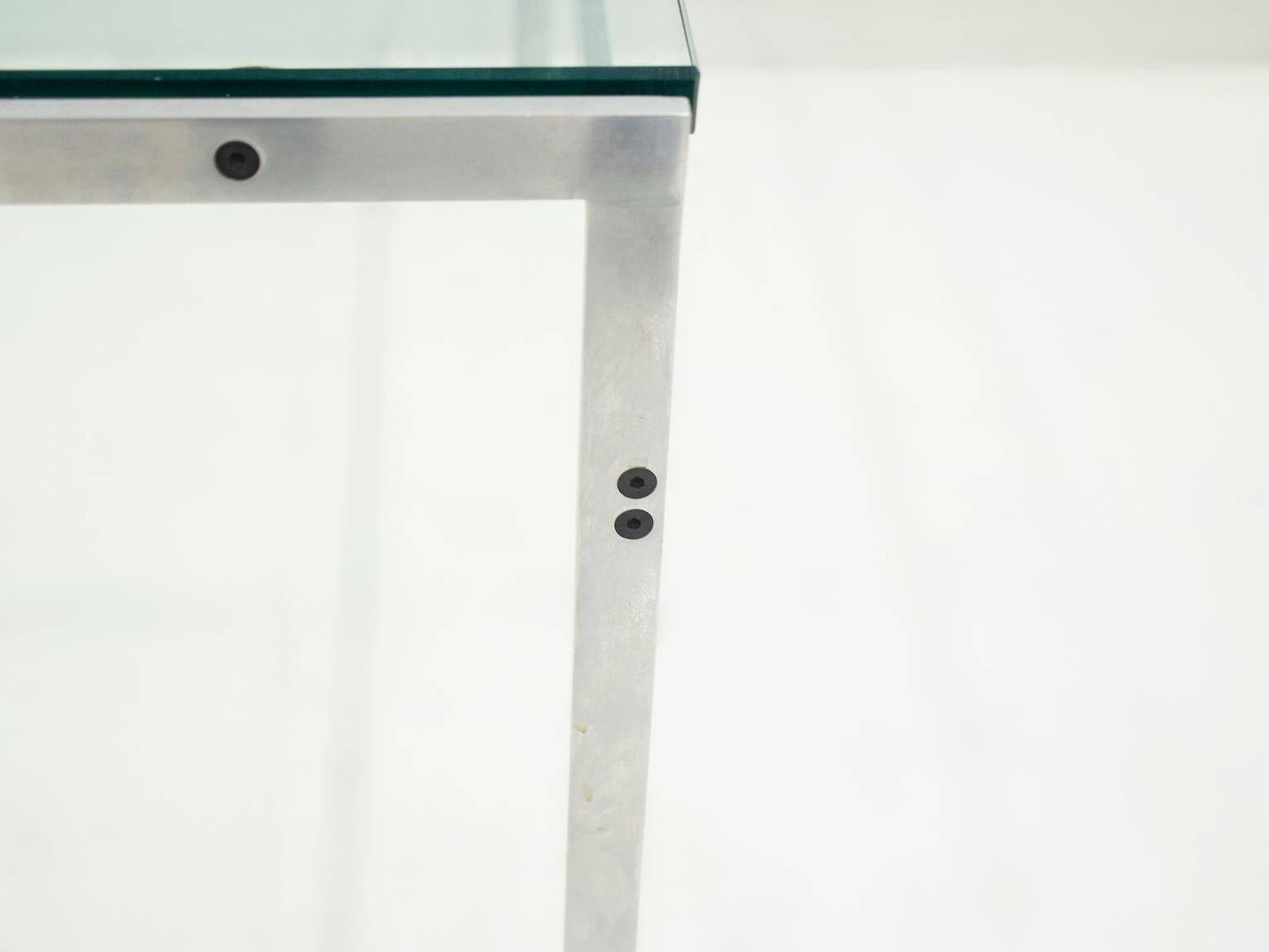 Table basse en acier et verre de Preben Fabricius et Jørgen Kastholm