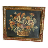 Oil on canvas, framed still life bouquet of flowers