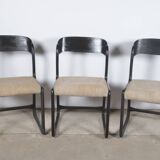 Lot de 3 chaises traineau noir Baumann