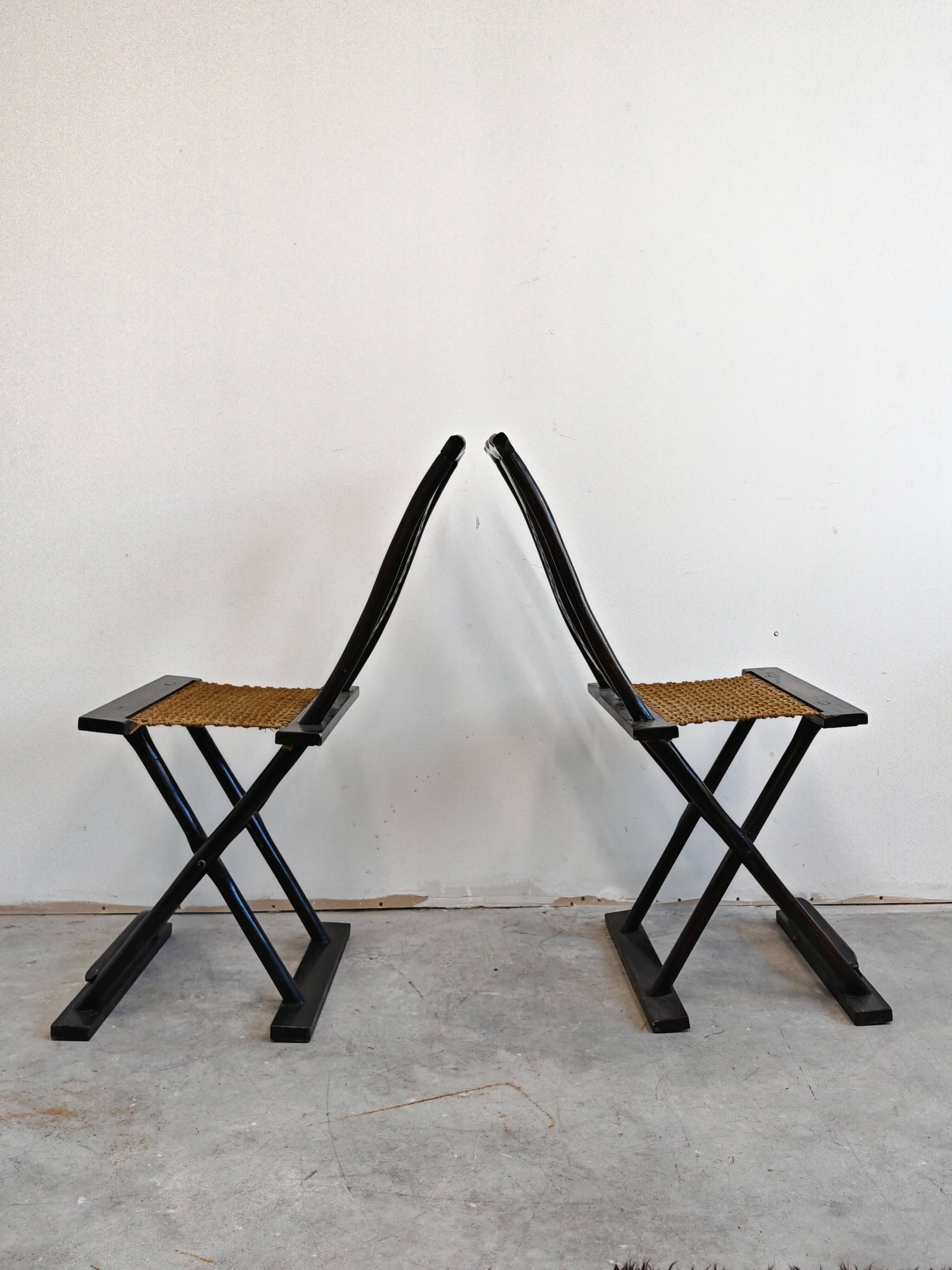 Pair of antique folding chairs Mare, China, circa 1880