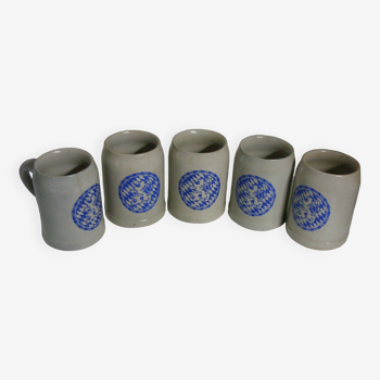 Munich glazed stoneware beer mugs 0.5 L