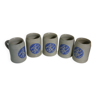 Munich glazed stoneware beer mugs 0.5 L
