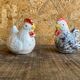Salt & Pepper Shaker Chicken & Rooster Shape Ceramic Made In France Vintage