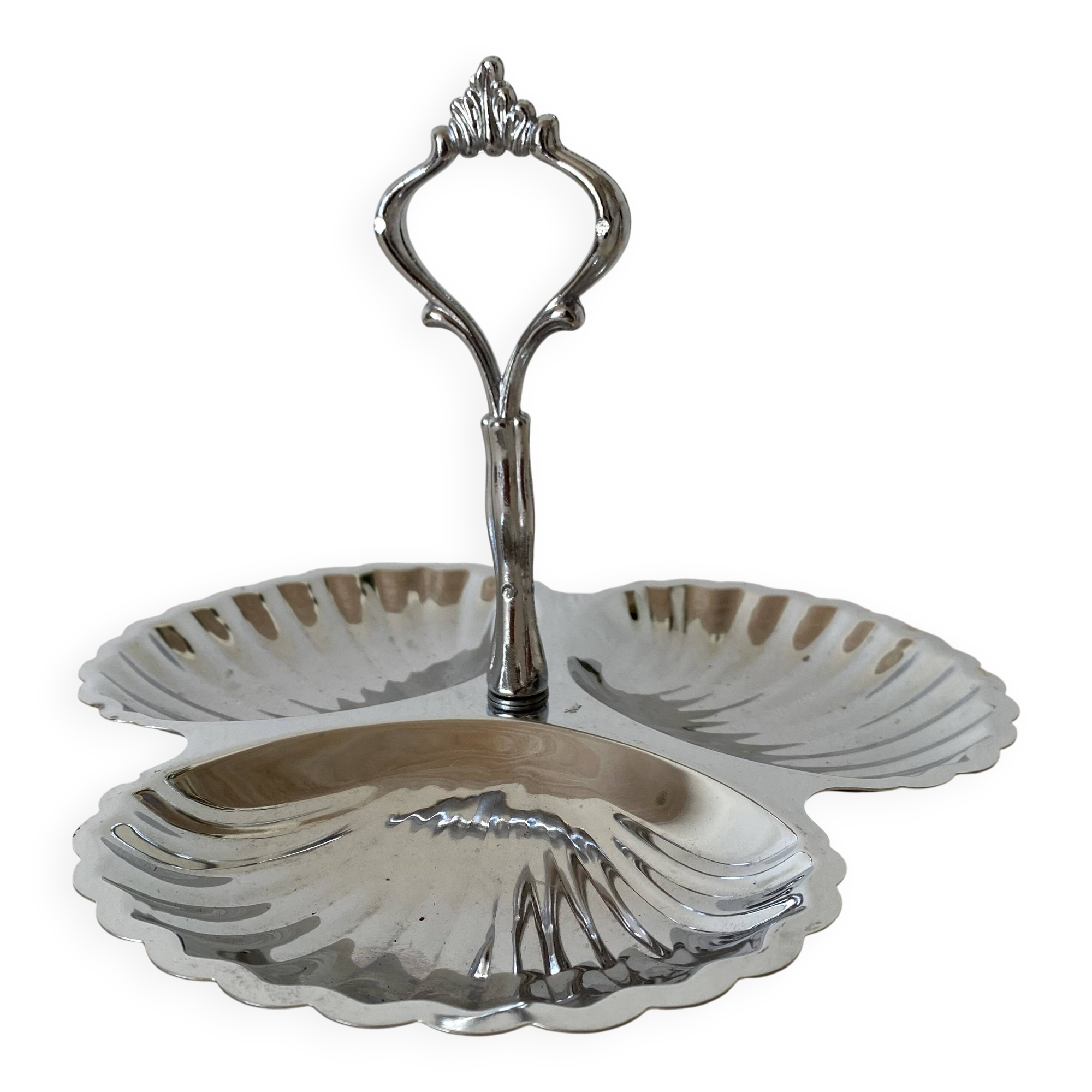 Plat inox serviteur forme coquillages