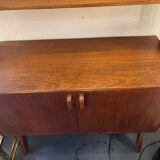 Vintage Scandinavian teak library from the 1960s – design shelf n