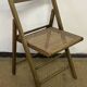 Chaise pliante en bois et cannage vintage