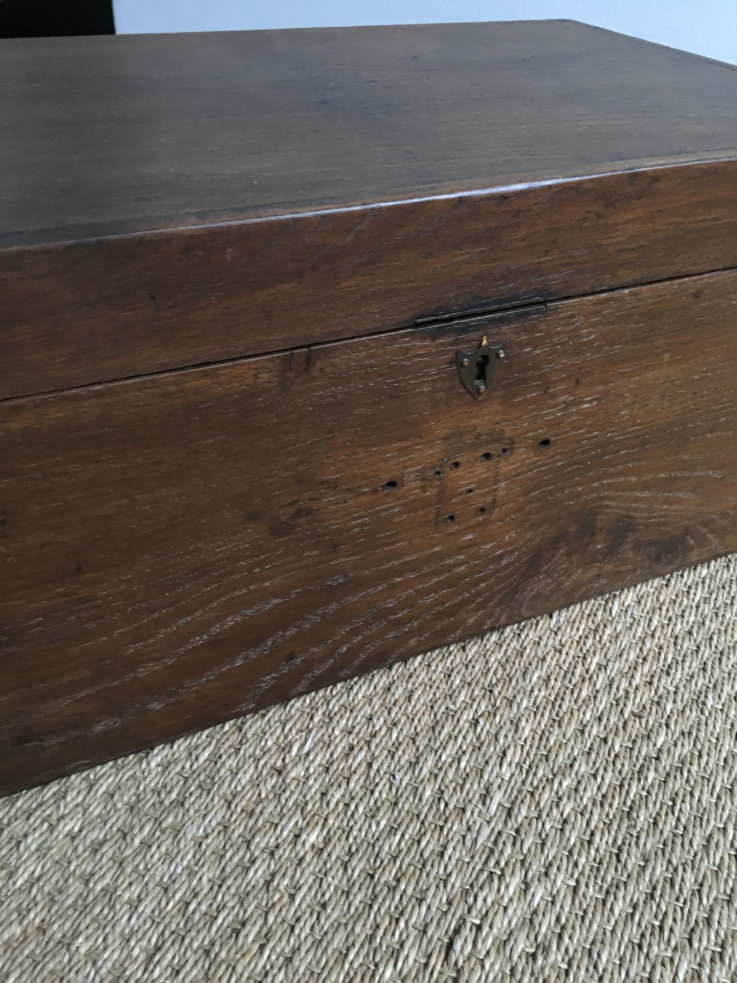 Old wooden travel chest