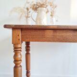 Antique table - solid wood desk with turned legs