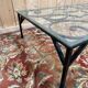 Table basse en fer forgé et verre époque 1900