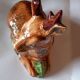Michel Caugant Sixties Earthenware Glazed Deer Terrine Pâté Mold 25 cm