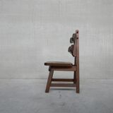 6 brutalist spanish oak dining chairs