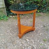 Antique Empire style pedestal table with marble top