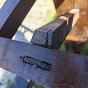 Pair of rustic antique long benches in solid wood – 195 cm