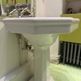 Vasque sur pied Lavabo Porcelaine Emaillée avec robinetterie Stella