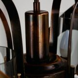 Brass and glass chandelier