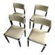 4 x Vintage Dining Table Chairs Chrome Wood 1960s
