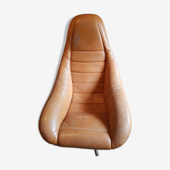 Fauteuil baquet en cuir vintage années 70