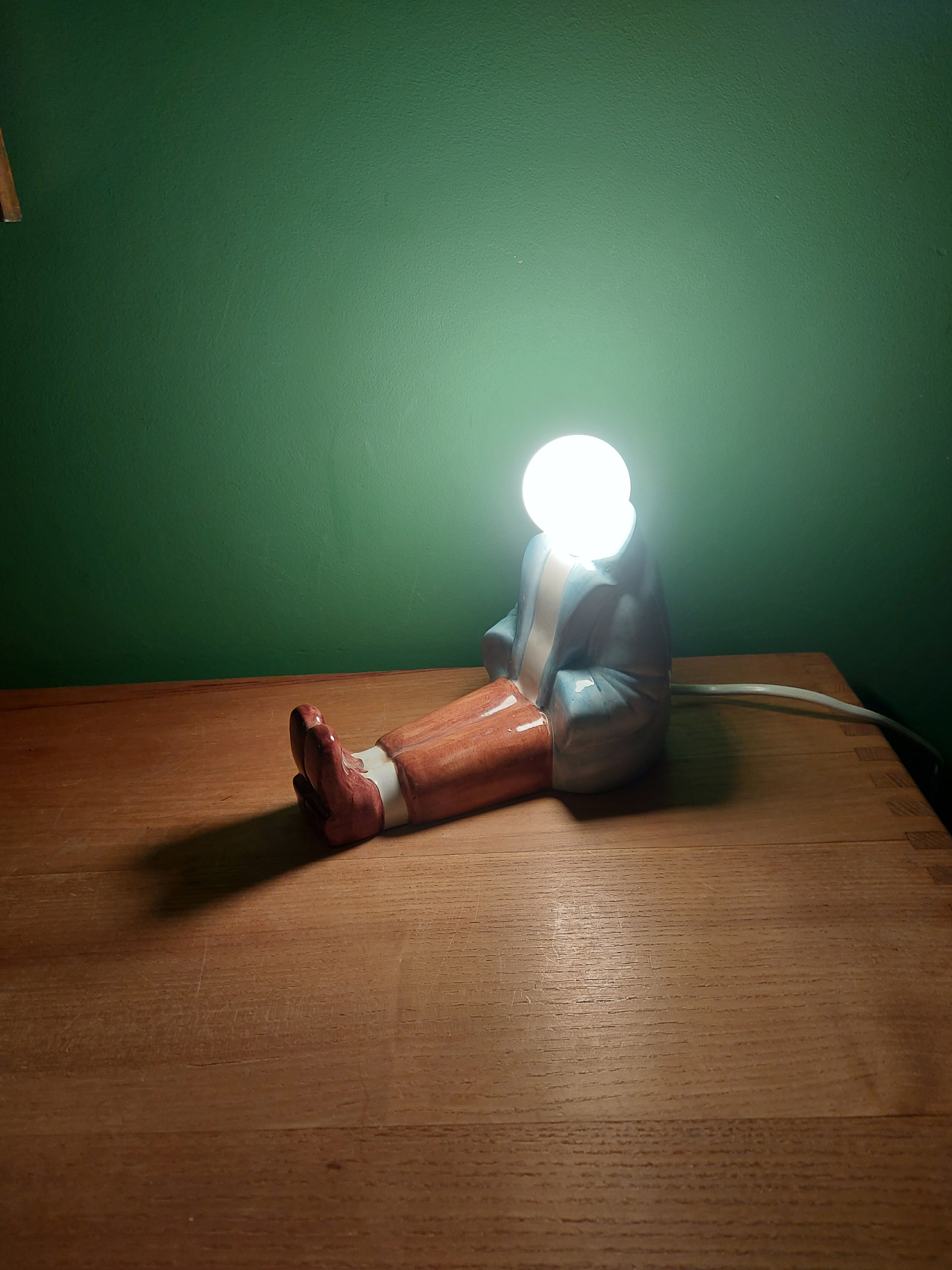 Vintage ceramic lamp 80'S, the chaise longue