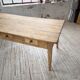 Pine and oak farmhouse table with multiple drawers, communal type, 240cm.