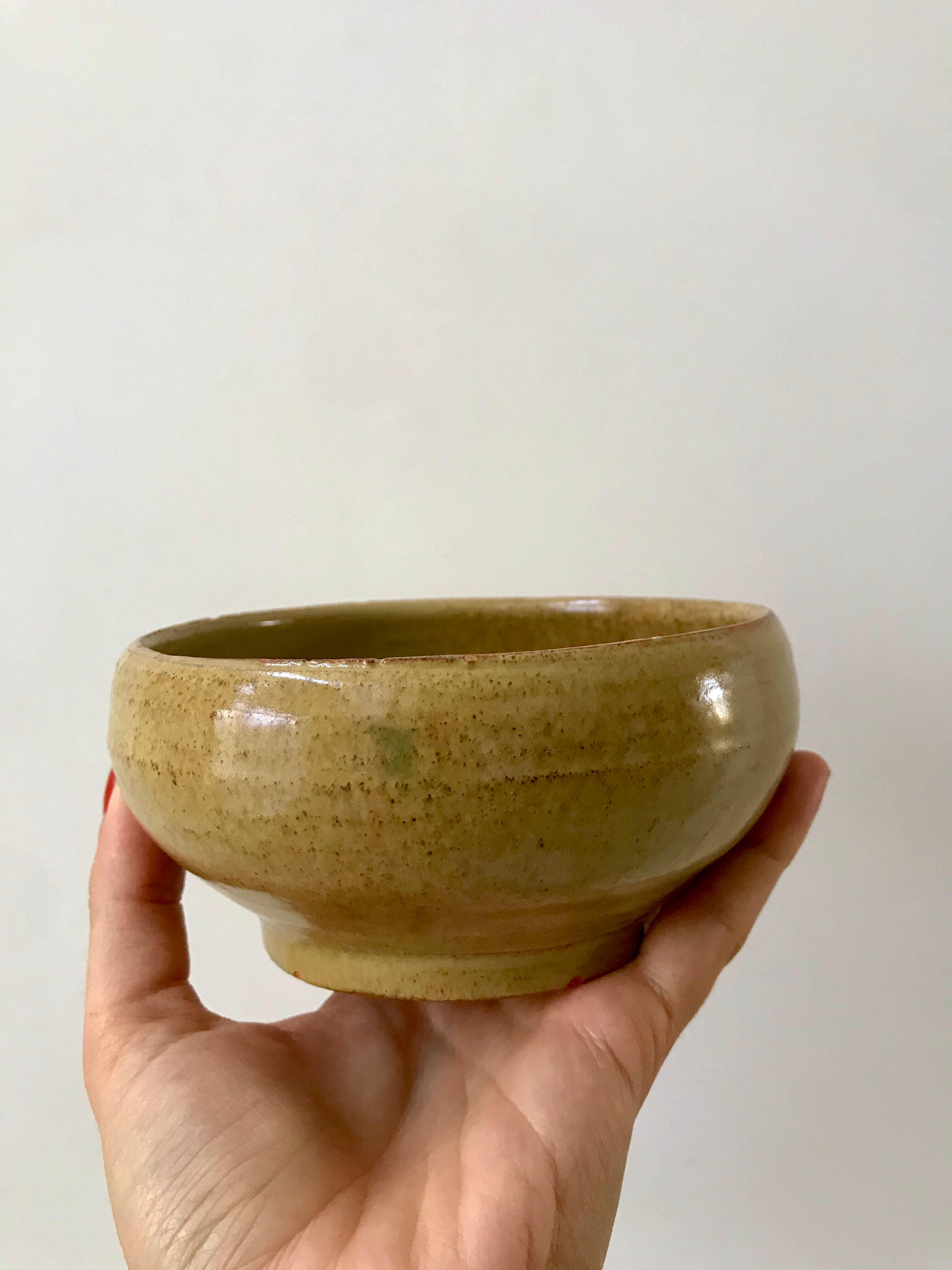 Ceramic bowl / glazed pottery signed 60s-70s