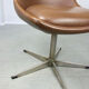 Mid-century Brown Leatherette Swivel Chair from Stol