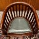 Chaise de bureau classique anglaise Chesterfield en cuir vert