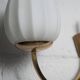 Pair of 1960 opaline and brass wall lights from Italy