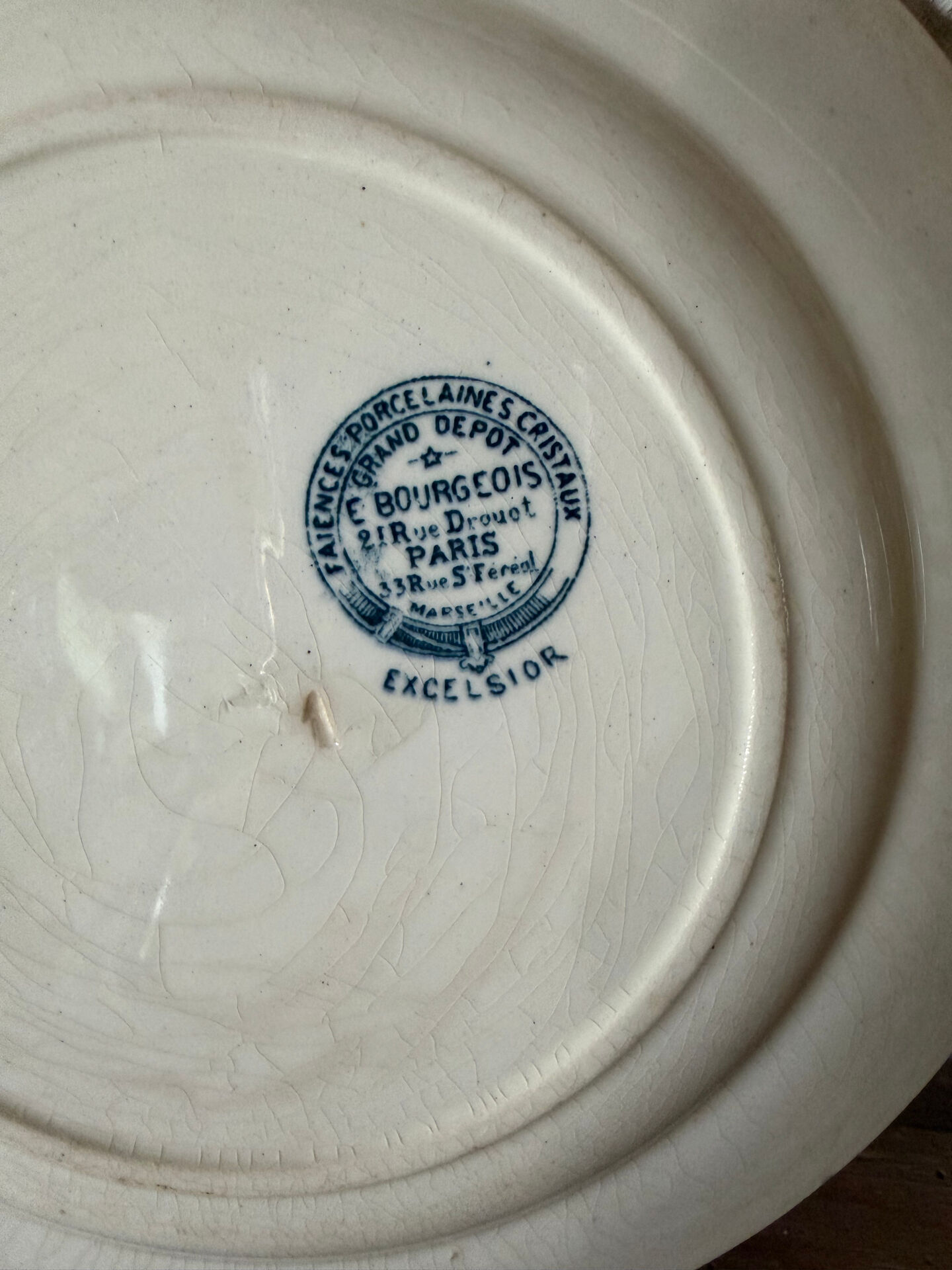Ironstone plate Émile Bourgeois Excelsior model