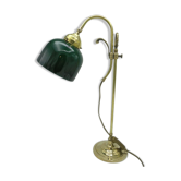 Lampe opaline verte et laiton