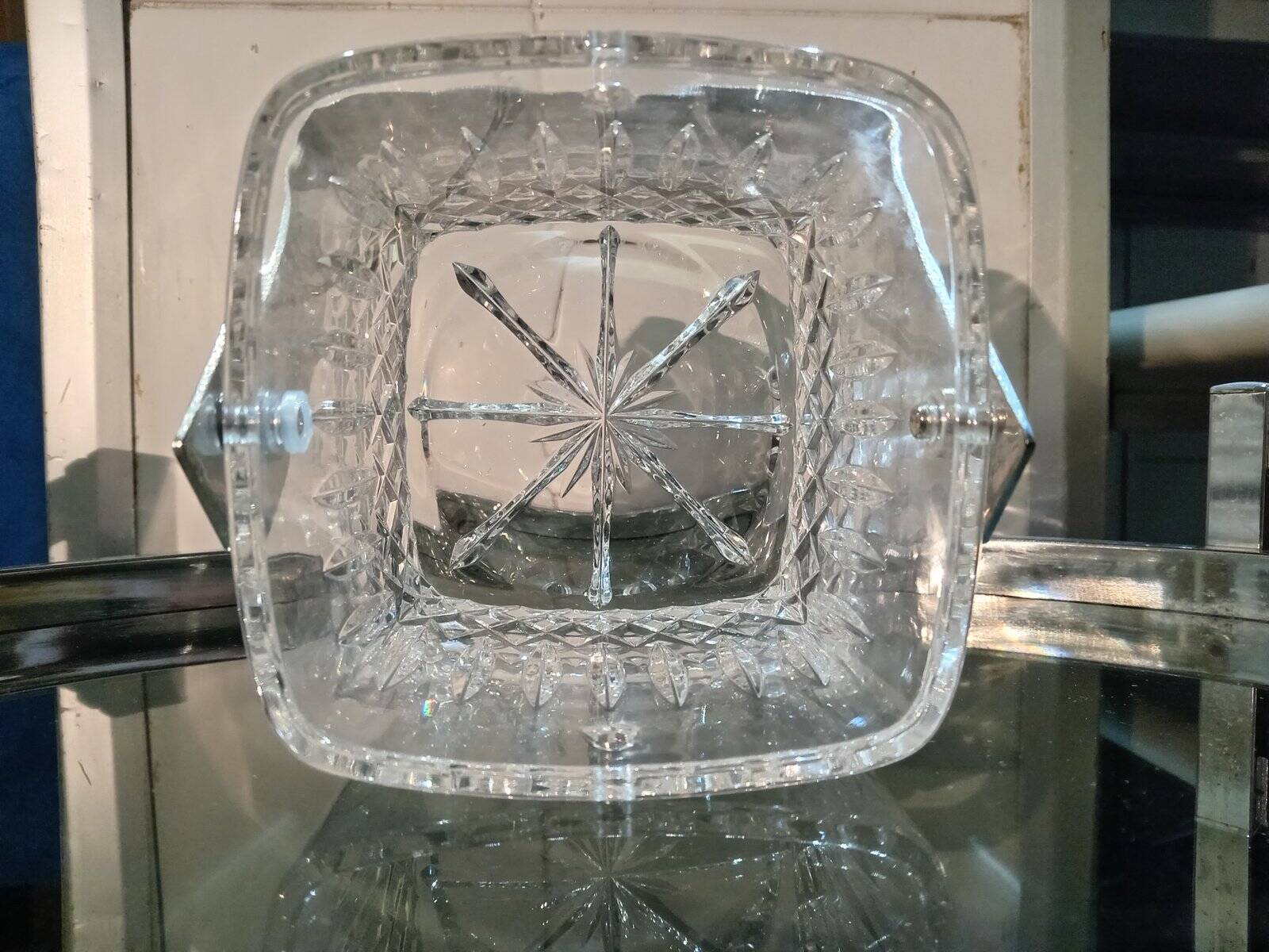 Vintage crystal ice bucket, 1980s