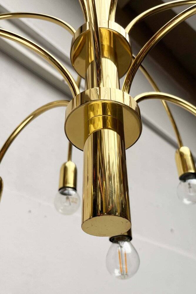 German vintage brass chandelier by Star Leuchten, 1970s.