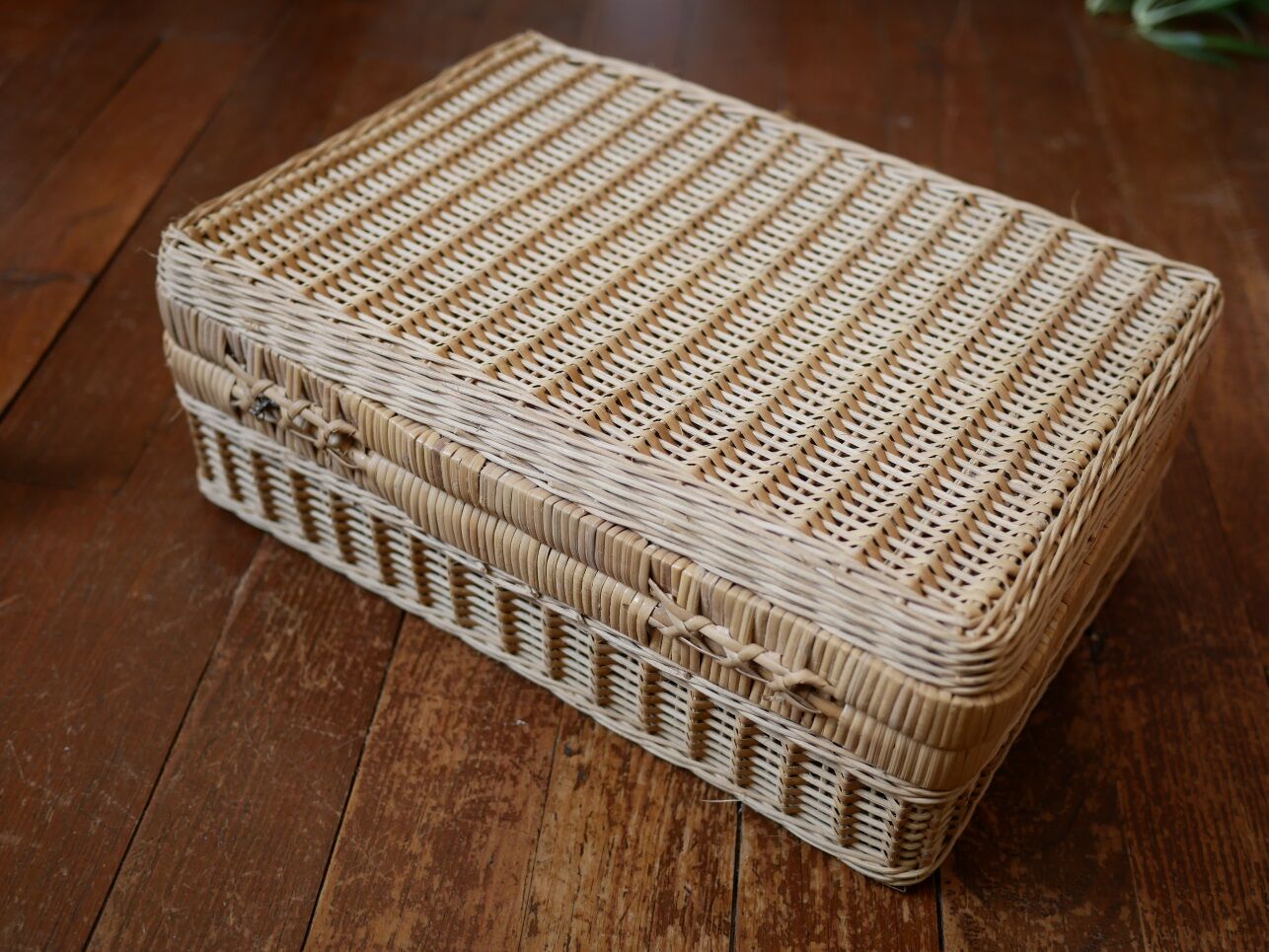 Suitcase vintage wicker