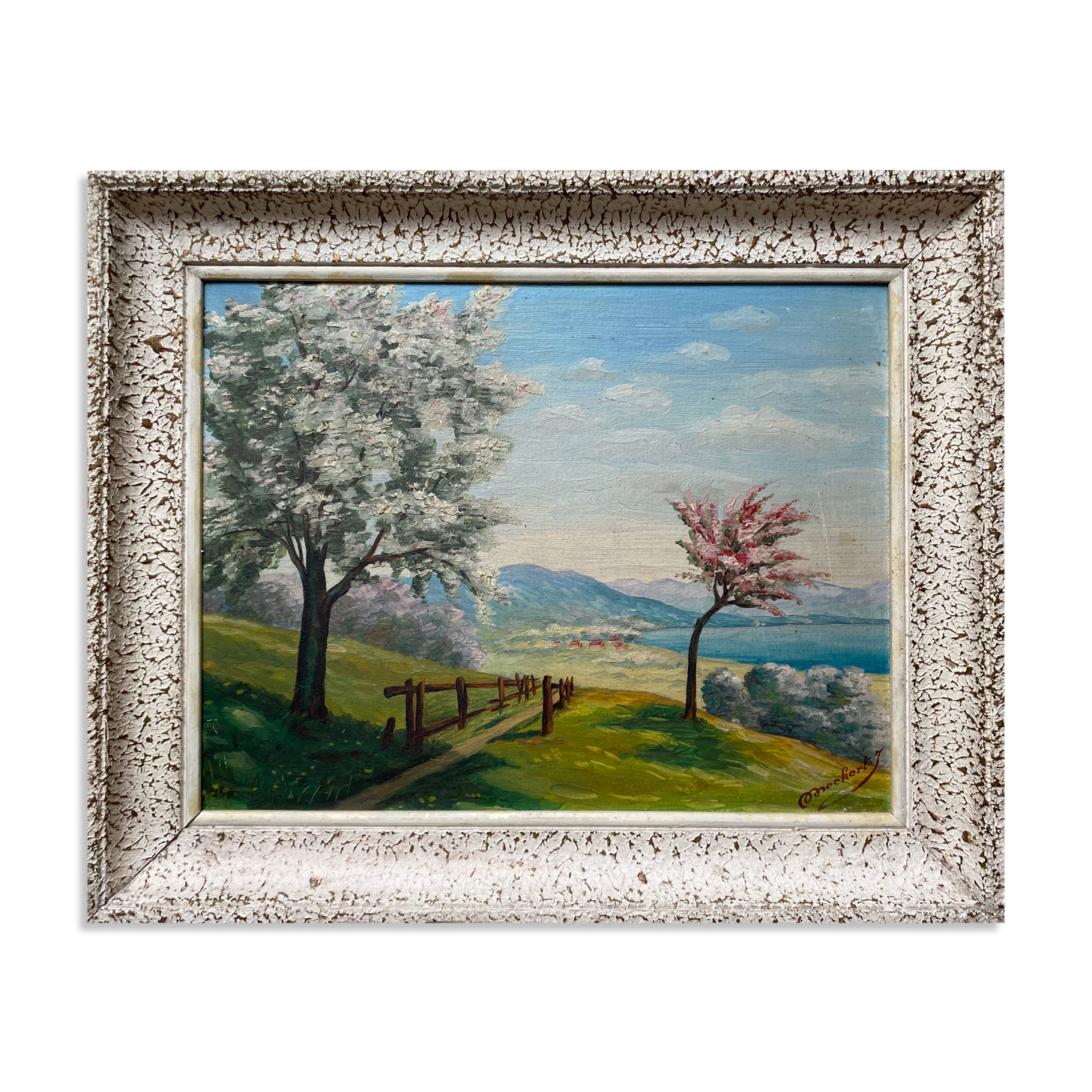 HSP painting "The Sunny Valley" by J. Meckert circa 1950