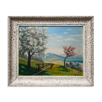 HSP painting "The Sunny Valley" by J. Meckert circa 1950