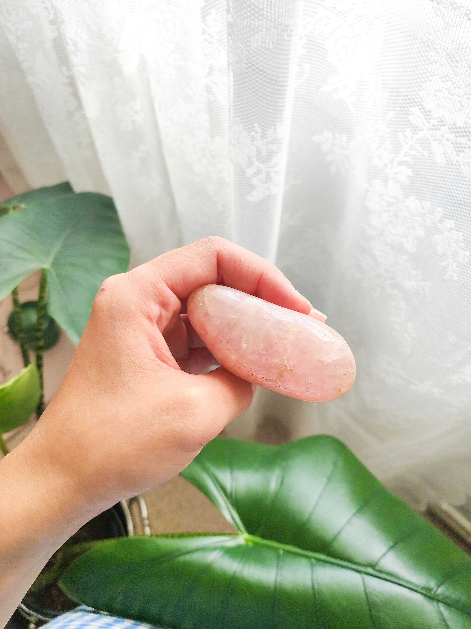 Rose quartz corkscrew