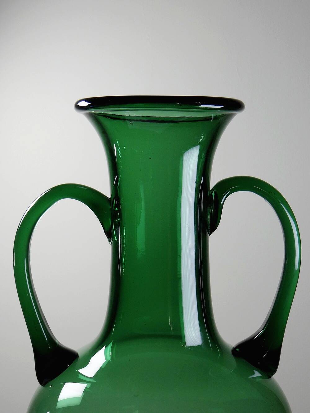 Vintage mouth-blown Etruscan style Empoli amphora vase