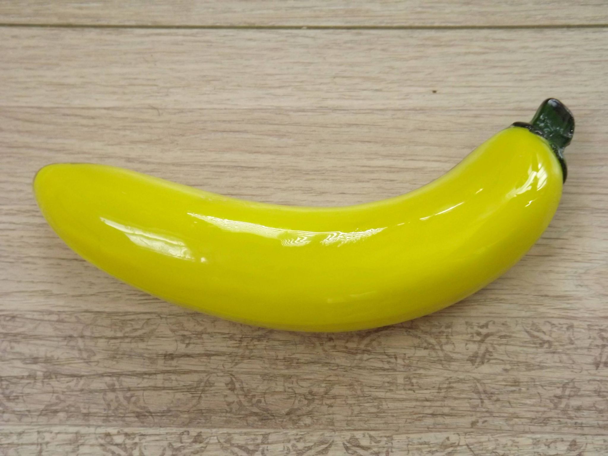 Vintage Murano Glass Fruit In The Shape Of A Yellow Banana 4990
