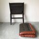 Scandinavian folding armchair in cognac leather