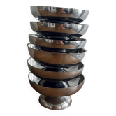 Lot de 6 coupes en inox 1970