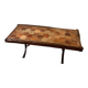 Vintage French Coffee Table in Terracotta with Oak and Iron Legs, Mid-20th Century