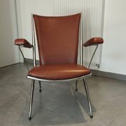 Folding chair attributed to A. Monpoix, modernist design, mid-century, vintage.