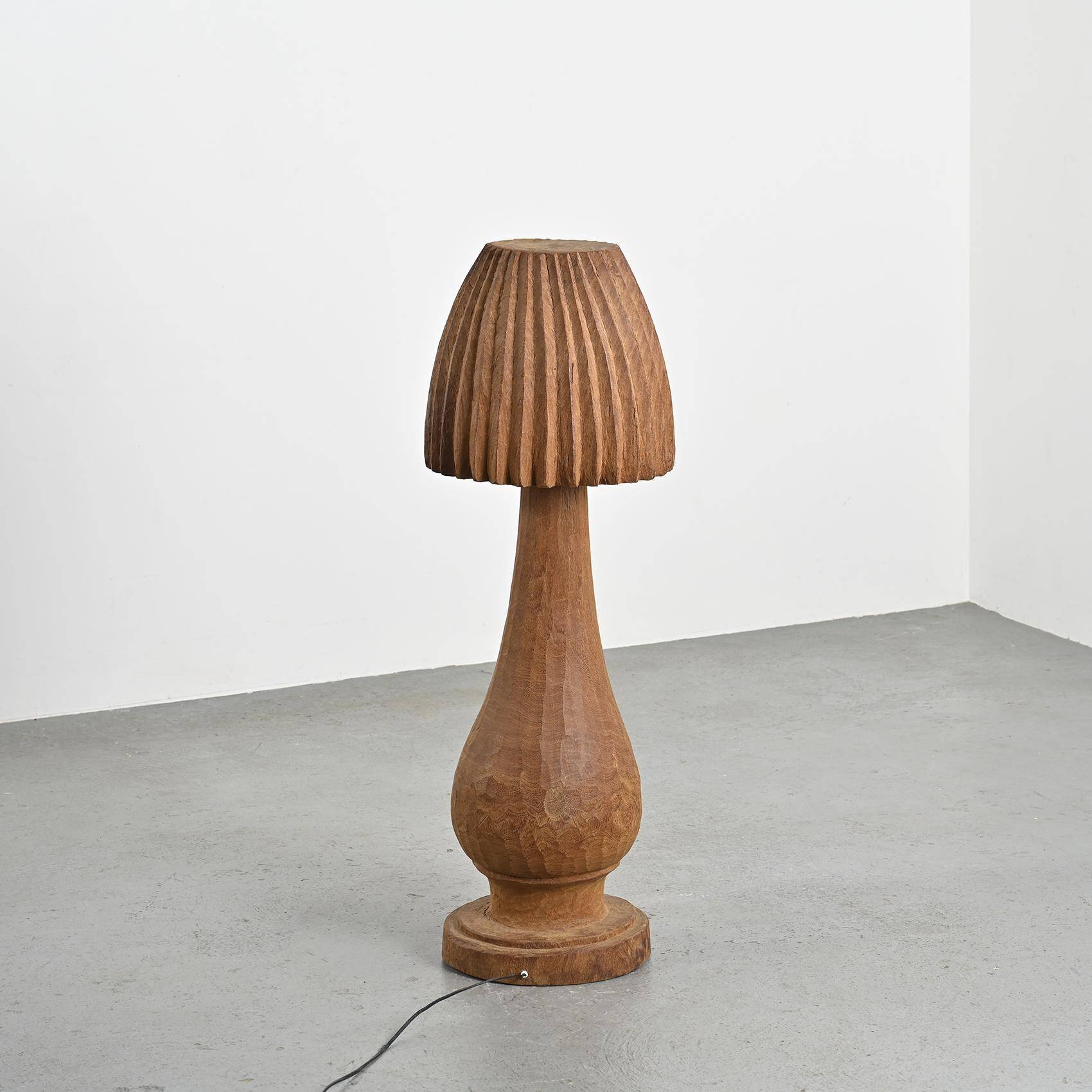 Large Brutalist Gouge Lamp, circa 1970