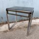 Table d'appoint vintage chrome plexi fume