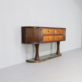 60s italian sidebaoard walnut teak and marble by vittorio dassi