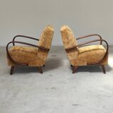 Pair of Art Deco H410 Type C armchairs by Jindrich Halabala for UP Zavody