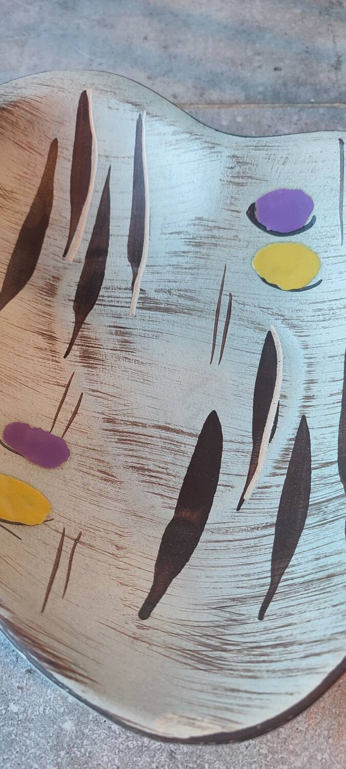 West German Freeform MCM ceramic plate, 1950s/60s